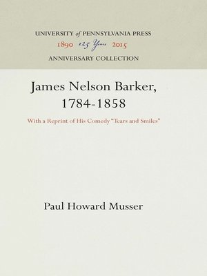 cover image of James Nelson Barker, 1784-1858